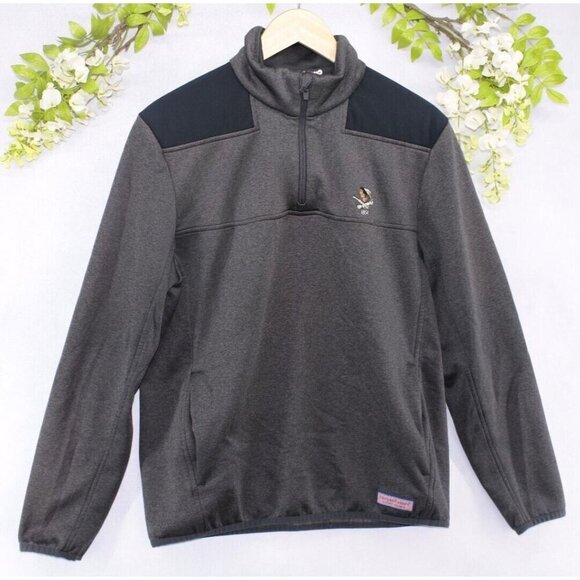 Vineyard Vines Men's 1/4 Zip Performance Embroidered Logo Black/Gray Sz S - Picture 1 of 7